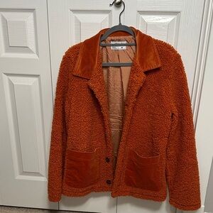Cozy Orange Teddy Jacket